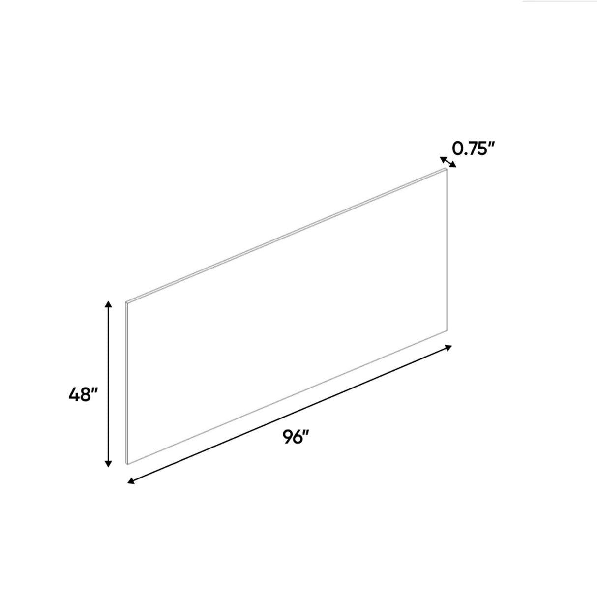 Atlas Blanco - 48 Inch Edge Banded Panels Accessories - 48" Width x 96" Height x .75" Depth