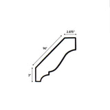 Belmont Grey - 3 Inch Crown Moldings Accessories - 2.875" Width x 3" Height x 96" Depth