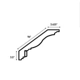 RTA - Arlington Oatmeal - Crown Moldings - 96"W x 3.5"H x 3.5"D