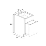 Avalon Ashen - 18 Inch File Drawer Base Cabinet - 18" Width x 30" Height x 21" Depth