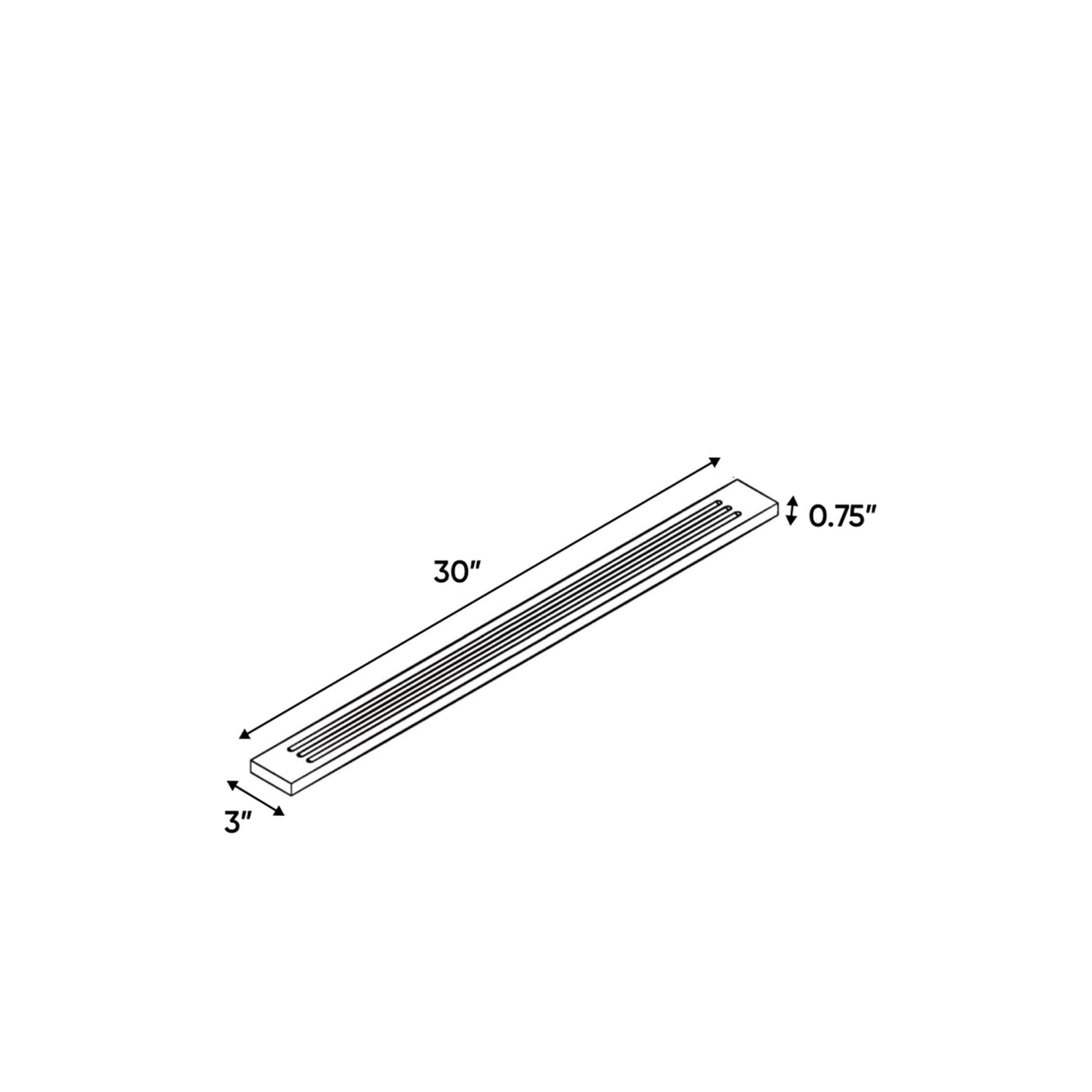 Slim Shaker Karamel - 3 Inch Flutted Wall Fillers Accessories - 3" Width x 30" Height x .75" Depth