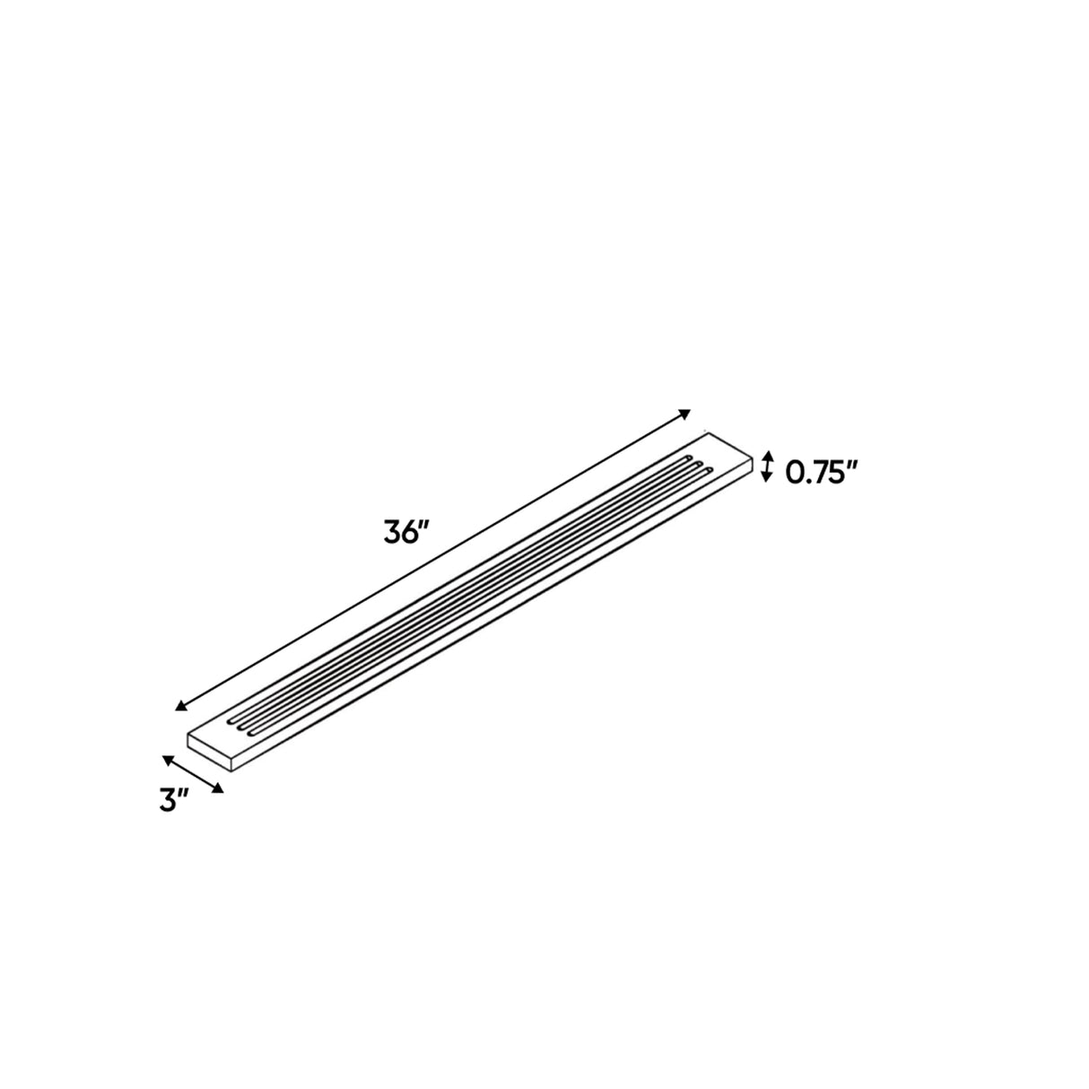 Liberty Shaker Rift - 3 Inch Flutted Wall Fillers Accessories - 3" Width x 36" Height x .75" Depth