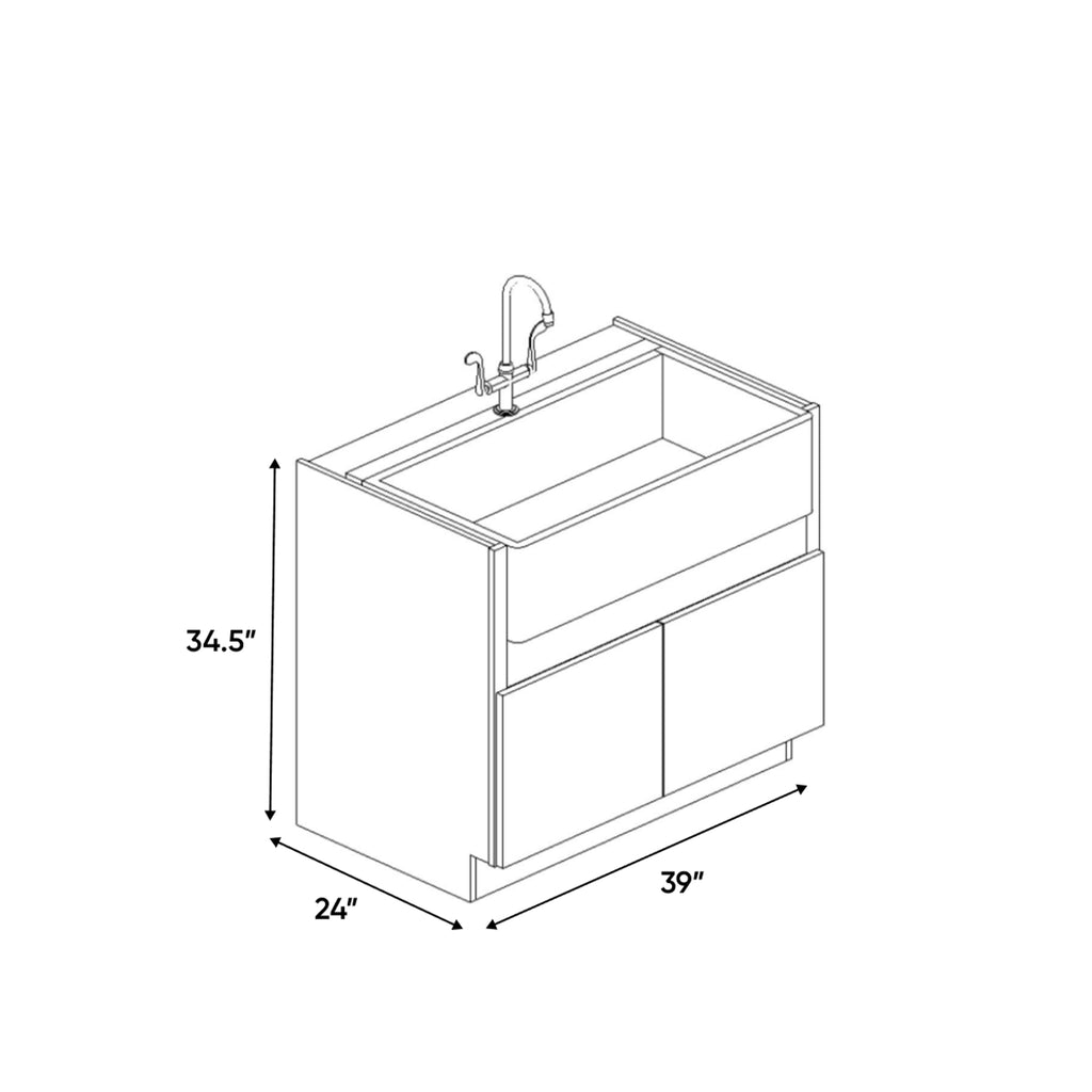 Atlas Blanco - 39 Inch Farm Sink Base Cabinet - 39