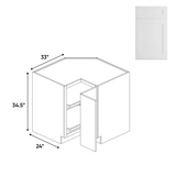 Liberty Shaker White - 33 Inch Lazy Susan Base Cabinet - 33" Width x 34.5" Height x 24" Depth