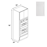 Liberty Shaker White - 33 Inch Double Oven Tall Cabinet - 33" Width x 96" Height x 24" Depth