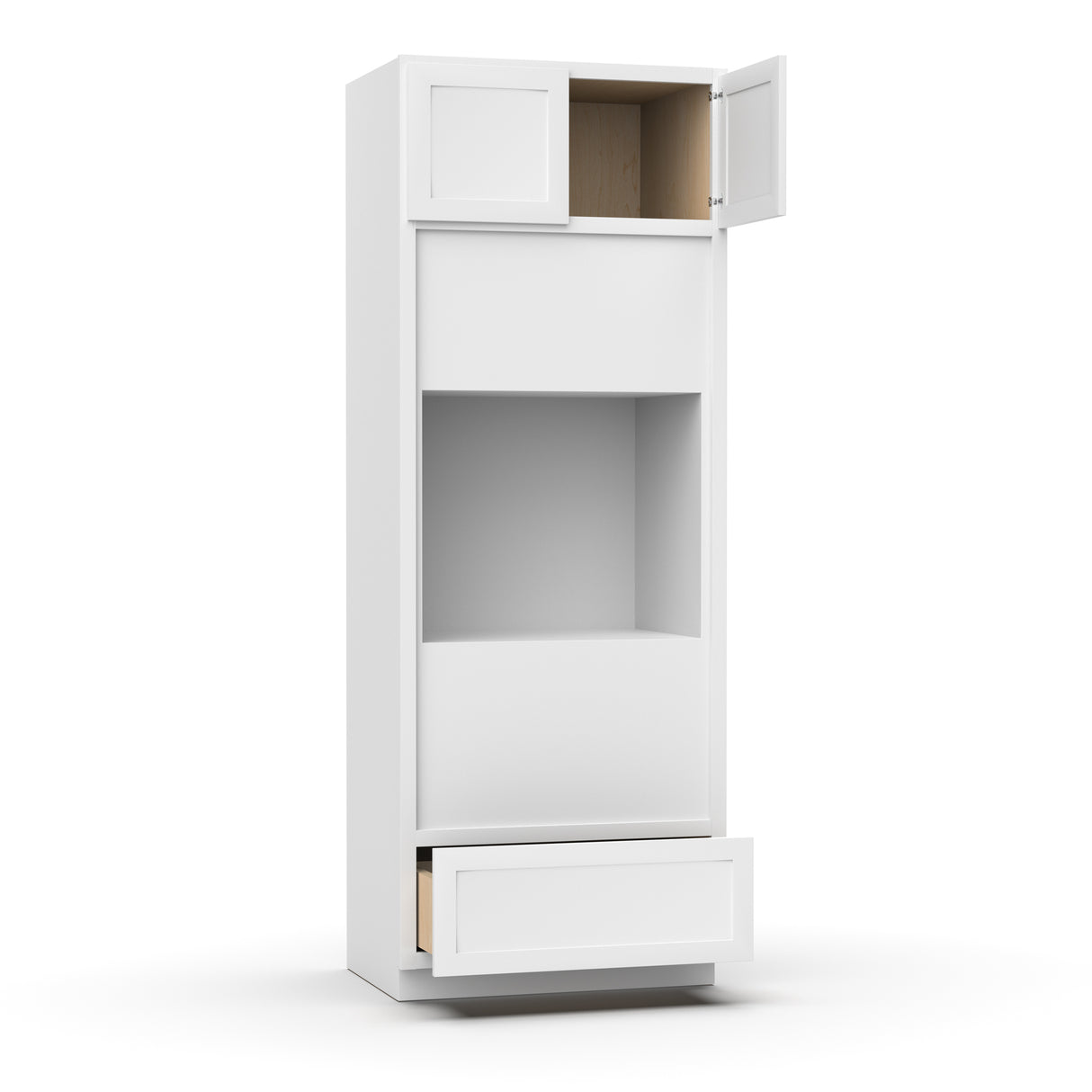 Liberty Shaker White - 33x90 Inch Single Oven Tall Cabinet - 33" Width x 90" Height x 24" Depth