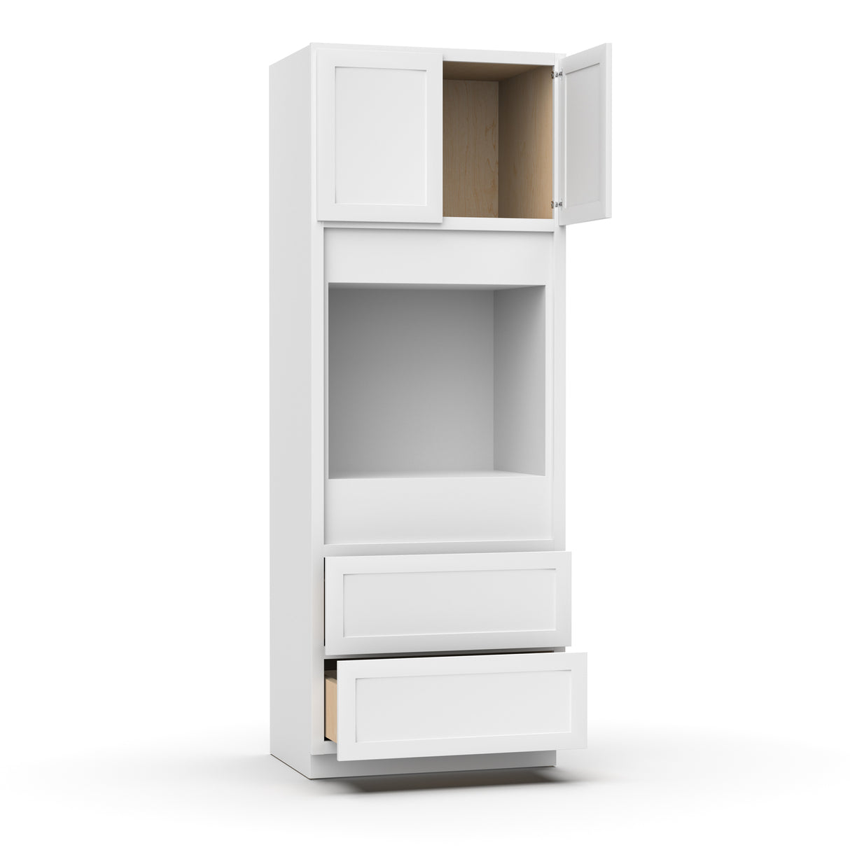 Liberty Shaker White - 33x90 Inch Single Oven Tall Cabinet - 33" Width x 90" Height x 24" Depth