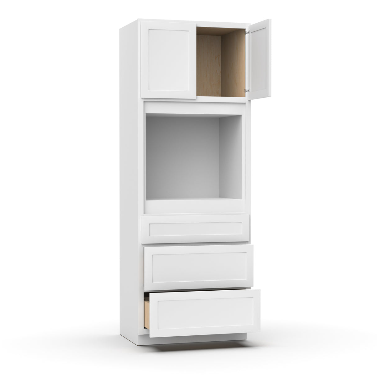 Liberty Shaker White - 33x90 Inch Single Oven Tall Cabinet - 33" Width x 90" Height x 24" Depth
