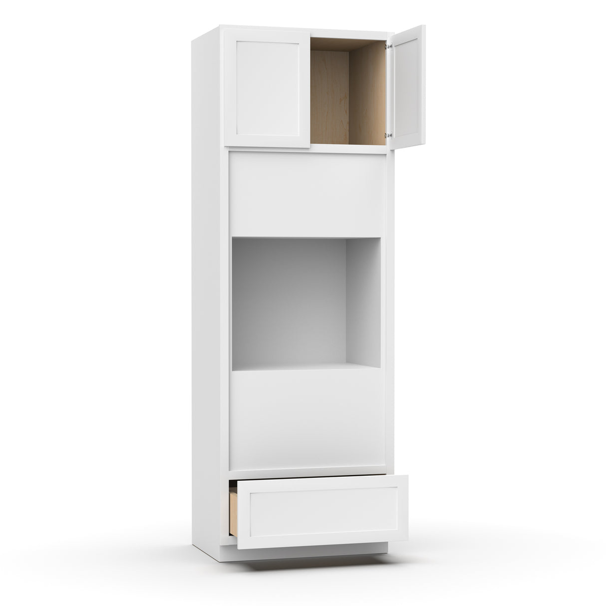 Liberty Shaker White - 33x96 Inch Single Oven Tall Cabinet - 33" Width x 96" Height x 24" Depth