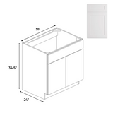 Liberty Shaker White - 36 Inch Sink Base Cabinet - 36" Width x 34.5" Height x 24" Depth