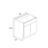 Belmont Grey - 36 Inch Sink Base Cabinet - 36" Width x 34.5" Height x 24" Depth