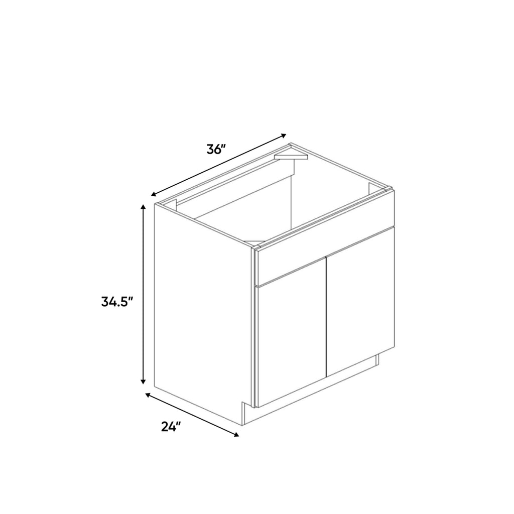 Belmont Grey - 36 Inch Sink Base Cabinet - 36