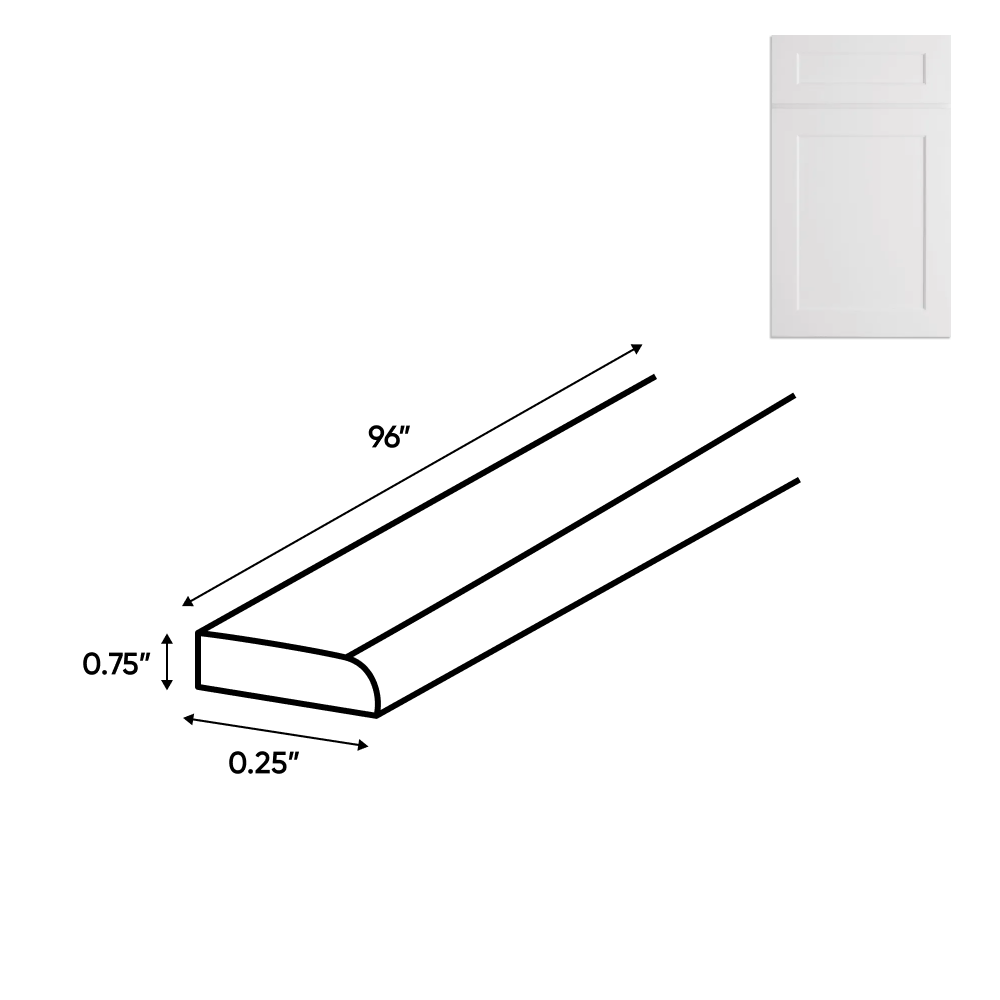 Liberty Shaker White - Scribe Molding - 0.25 Inch Trims Accessories - .25" Width x .75" Height x 96" Depth