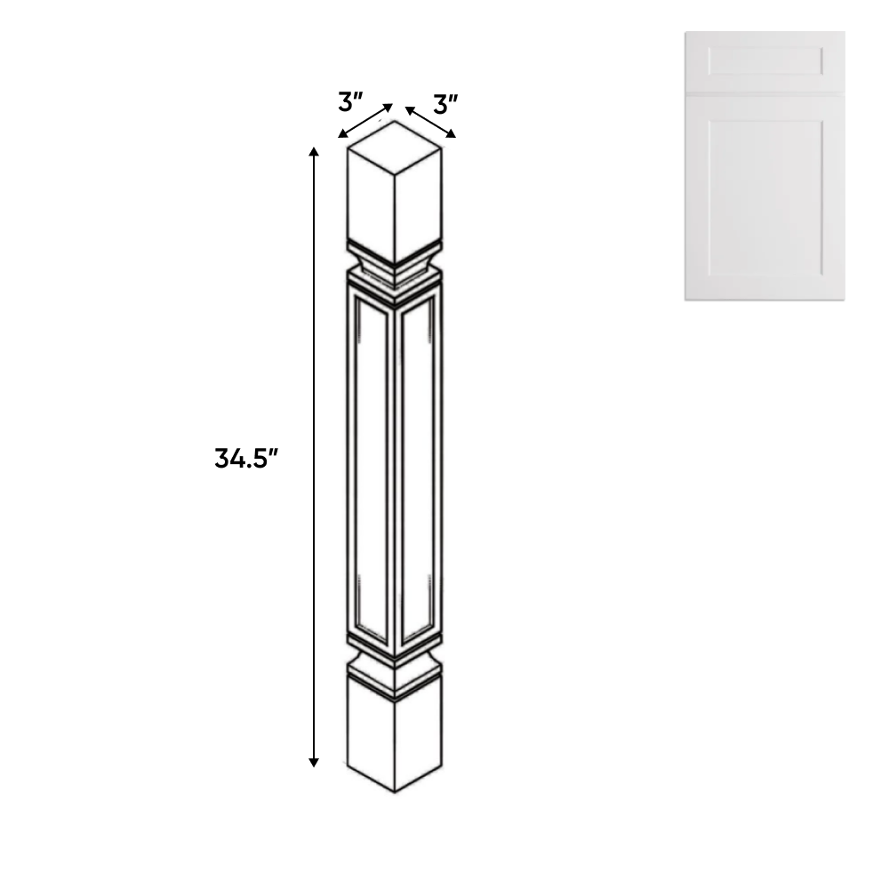 Liberty Shaker White - 3 Inch Structural Accessories - 3" Width x 34.5" Height x 3" Depth