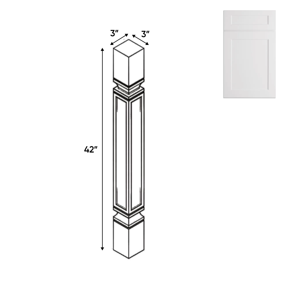 Liberty Shaker White - 3 Inch Structural Accessories - 3" Width x 42" Height x 3" Depth