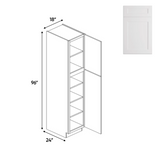 Liberty Shaker White - 18 Inch Single Door Pantry Tall Cabinet - 18" Width x 96" Height x 24" Depth