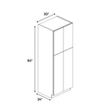 Atlas Blanco - 30 Inch Double Door Pantry Tall Cabinet - 30" Width x 84" Height x 24" Depth