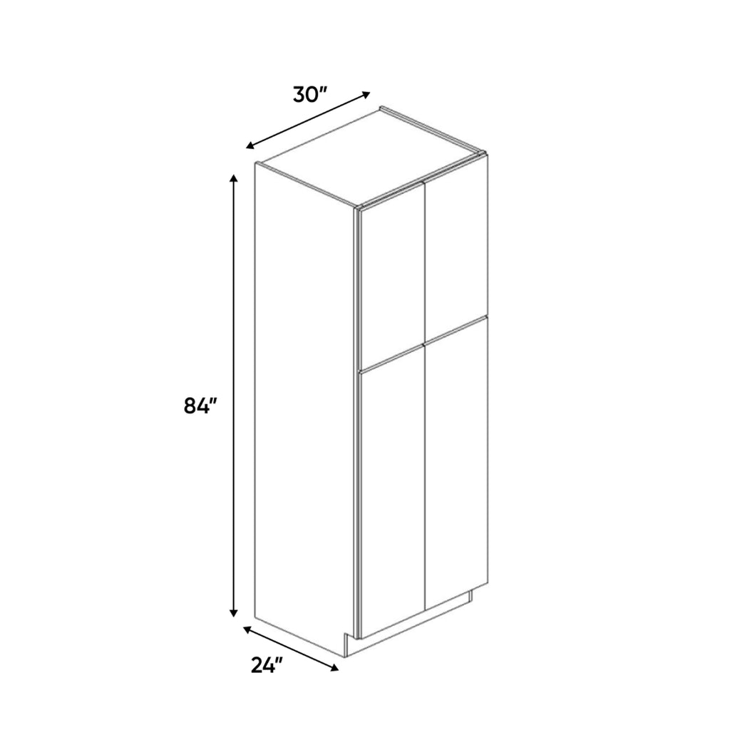 Avalon Ashen - 30 Inch Double Door Pantry Tall Cabinet - 30