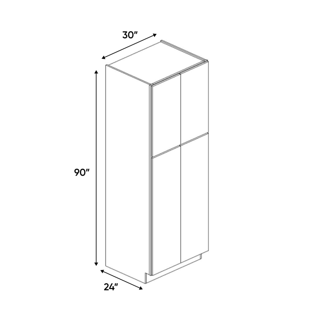 Belmont Grey - 30 Inch Double Door Pantry Tall Cabinet - 30