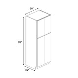 Liberty Shaker Blue - 30 Inch Double Door Pantry Tall Cabinet - 30" Width x 90" Height x 24" Depth