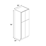 Avalon Ashen - 30 Inch Double Door Pantry Tall Cabinet - 30" Width x 96" Height x 24" Depth