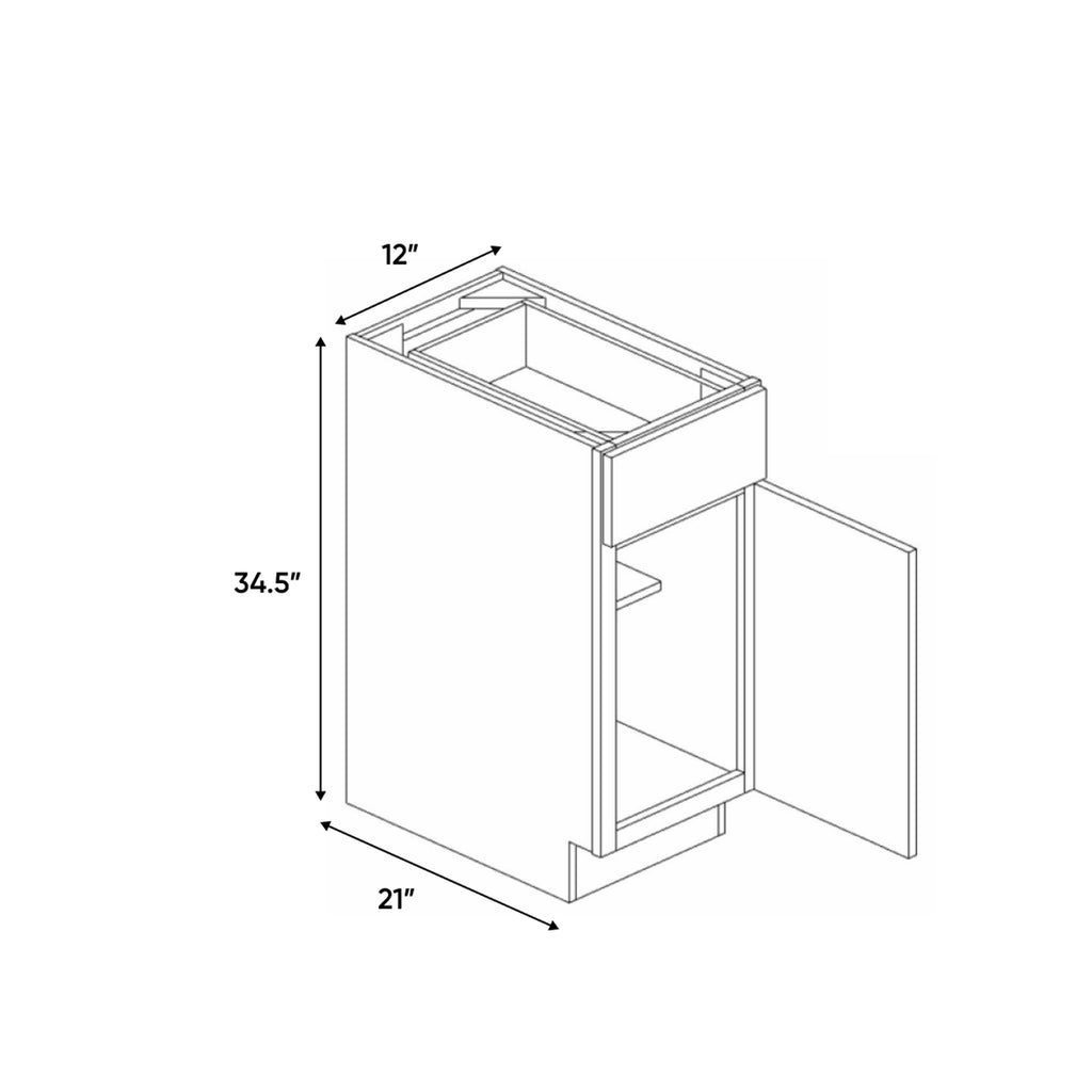 Atlas Blanco - 12 Inch Vanity Base Cabinet - 12