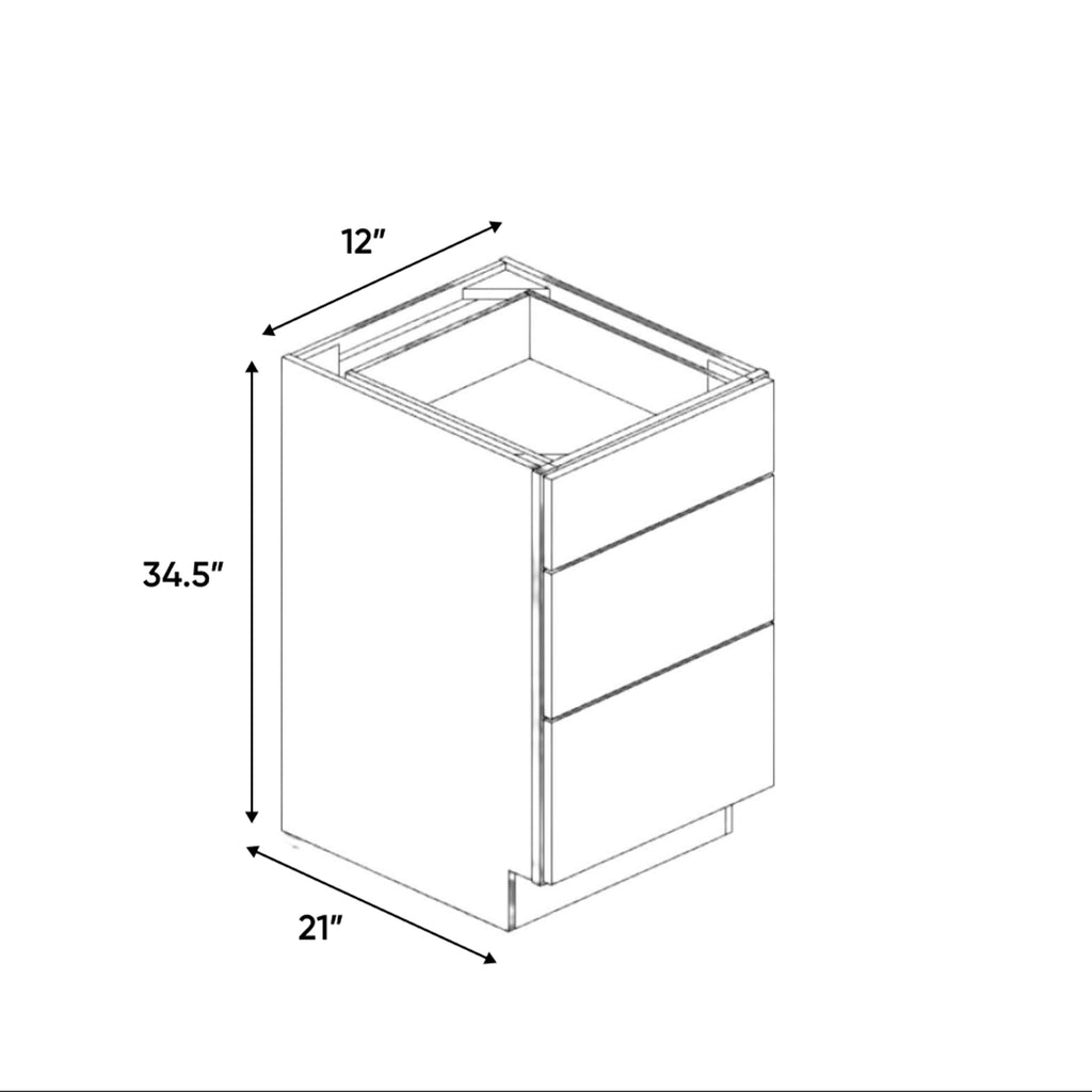 Arlington Oatmeal - 12 Inch Vanity Drawer Base Cabinet - 12