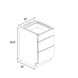 Atlas Blanco - 15 Inch Vanity Drawer Base Cabinet - 15" Width x 34.5" Height x 21" Depth