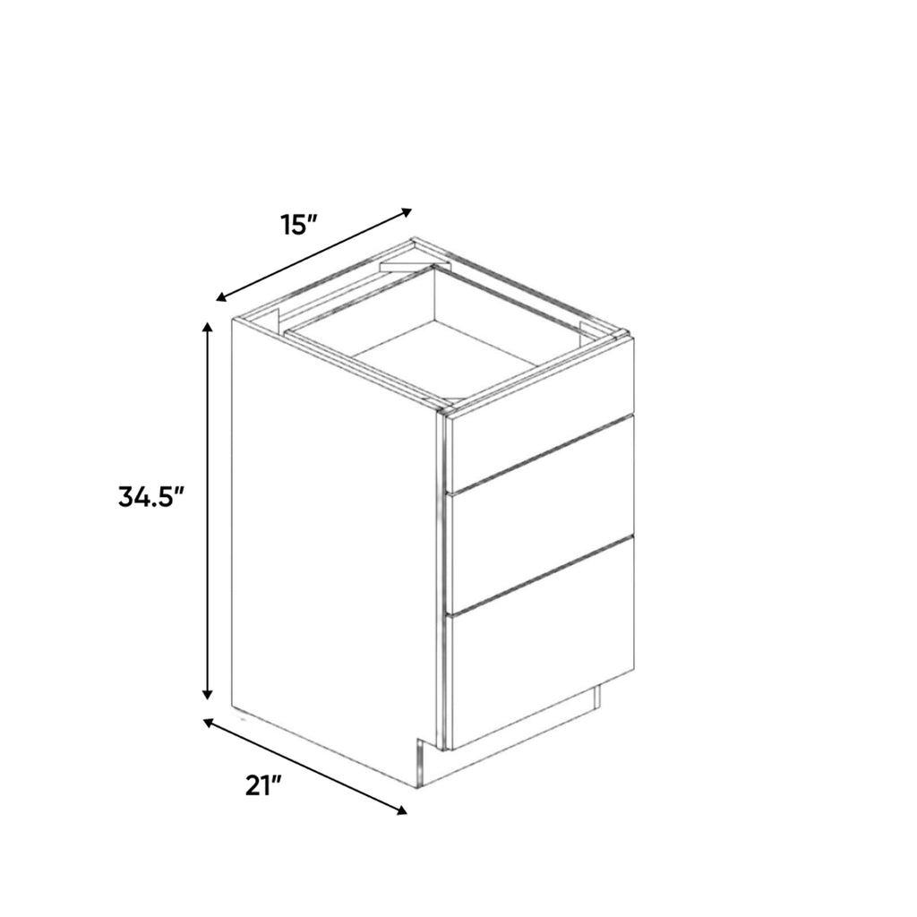 Avalon Ashen - 15 Inch Vanity Drawer Base Cabinet - 15