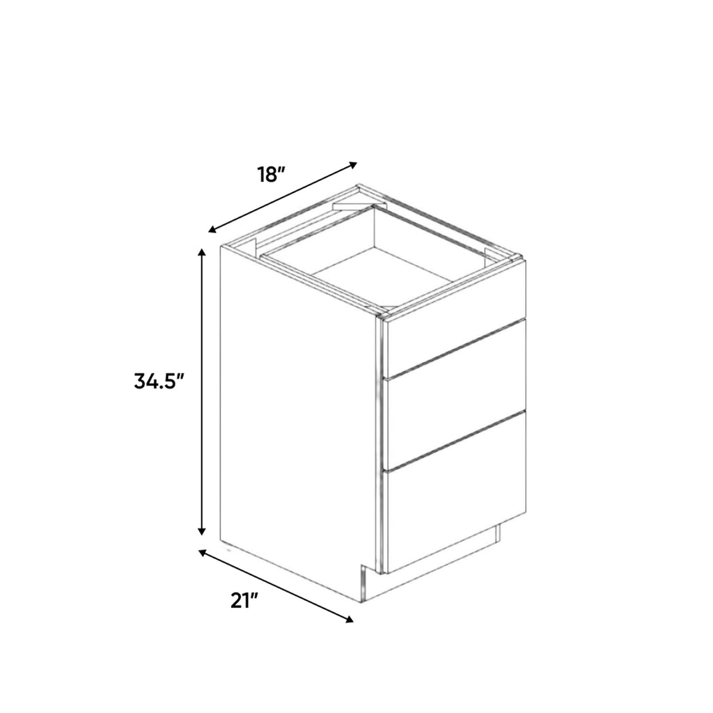 Belmont Grey - 18 Inch Vanity Drawer Base Cabinet - 18