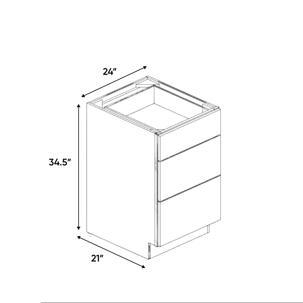 Liberty Shaker Blue - 24 Inch Vanity Drawer Base Cabinet - 24