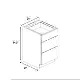 Liberty Shaker Rift - 24 Inch Vanity Drawer Base Cabinet - 24" Width x 34.5" Height x 21" Depth