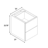 Portland Chestnut - 12 Inch Vanity Drawer Base Cabinet - 12" Width x 22.75" Height x 21" Depth