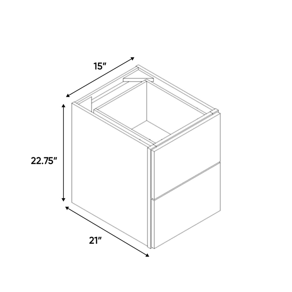 Avalon Ashen - 15 Inch Vanity Drawer Base Cabinet - 15