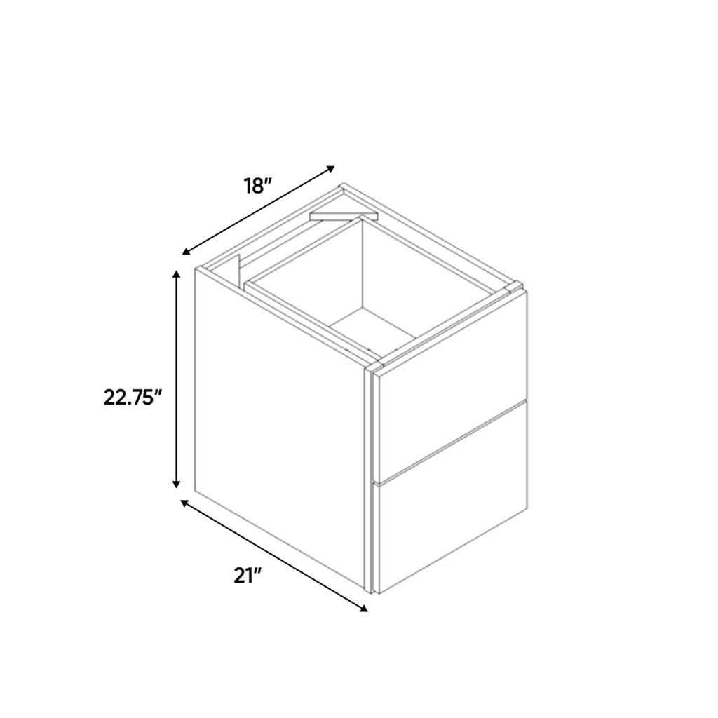 Portland Chestnut - 18 Inch Vanity Drawer Base Cabinet - 18