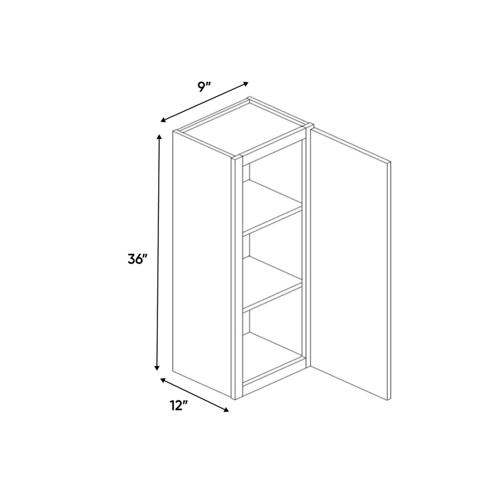 Windsor Ashen - 9 Inch Height Single Door Wall Cabinet - 09
