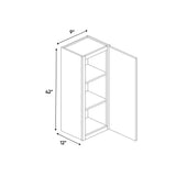 Liberty Shaker Espresso - 9 Inch Height Single Door Wall Cabinet - 09" Width x 42" Height x 12" Depth