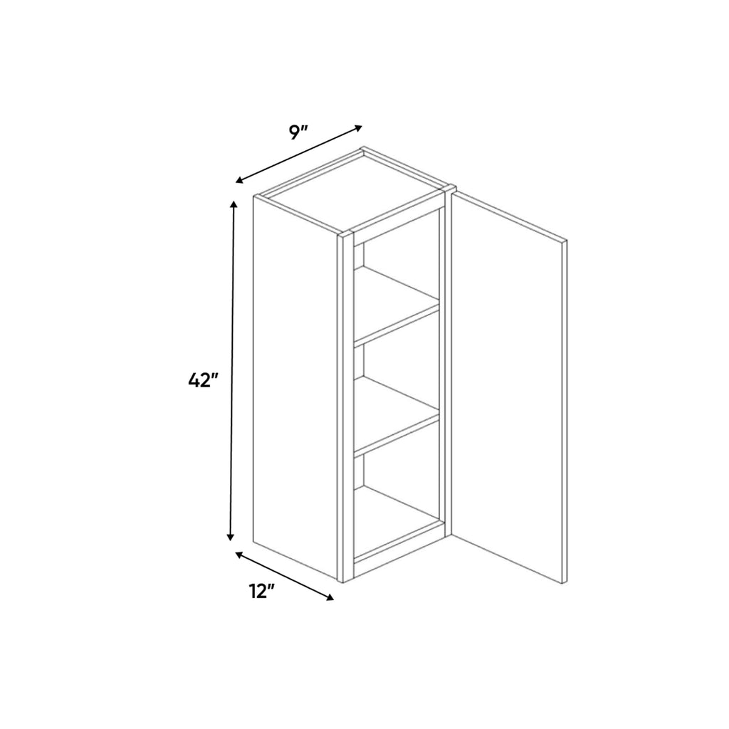 Portland Chestnut - 9 Inch Height Single Door Wall Cabinet - 09