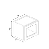 Belmont Grey - 12 Inch Single Glass Door Wall Cabinet - 12" Width x 12" Height x 12" Depth