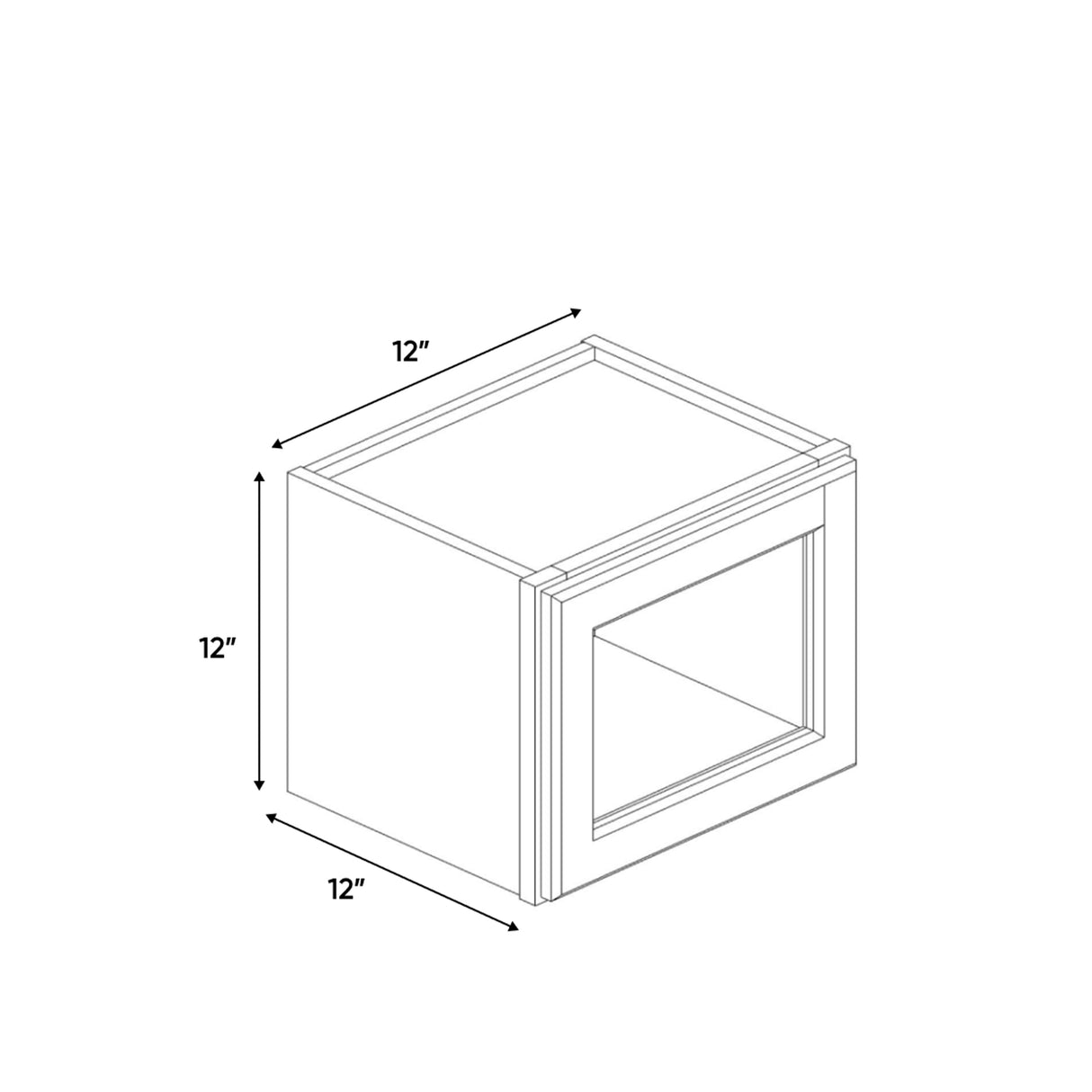Arlington Oatmeal - 12 Inch Single Glass Door Wall Cabinet - 12" Width x 12" Height x 12" Depth