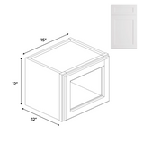 Liberty Shaker White - 15 Inch Single Glass Door Wall Cabinet - 15" Width x 12" Height x 12" Depth