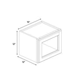 Liberty Shaker Rift - 15 Inch Single Glass Door Wall Cabinet - 15" Width x 12" Height x 12" Depth