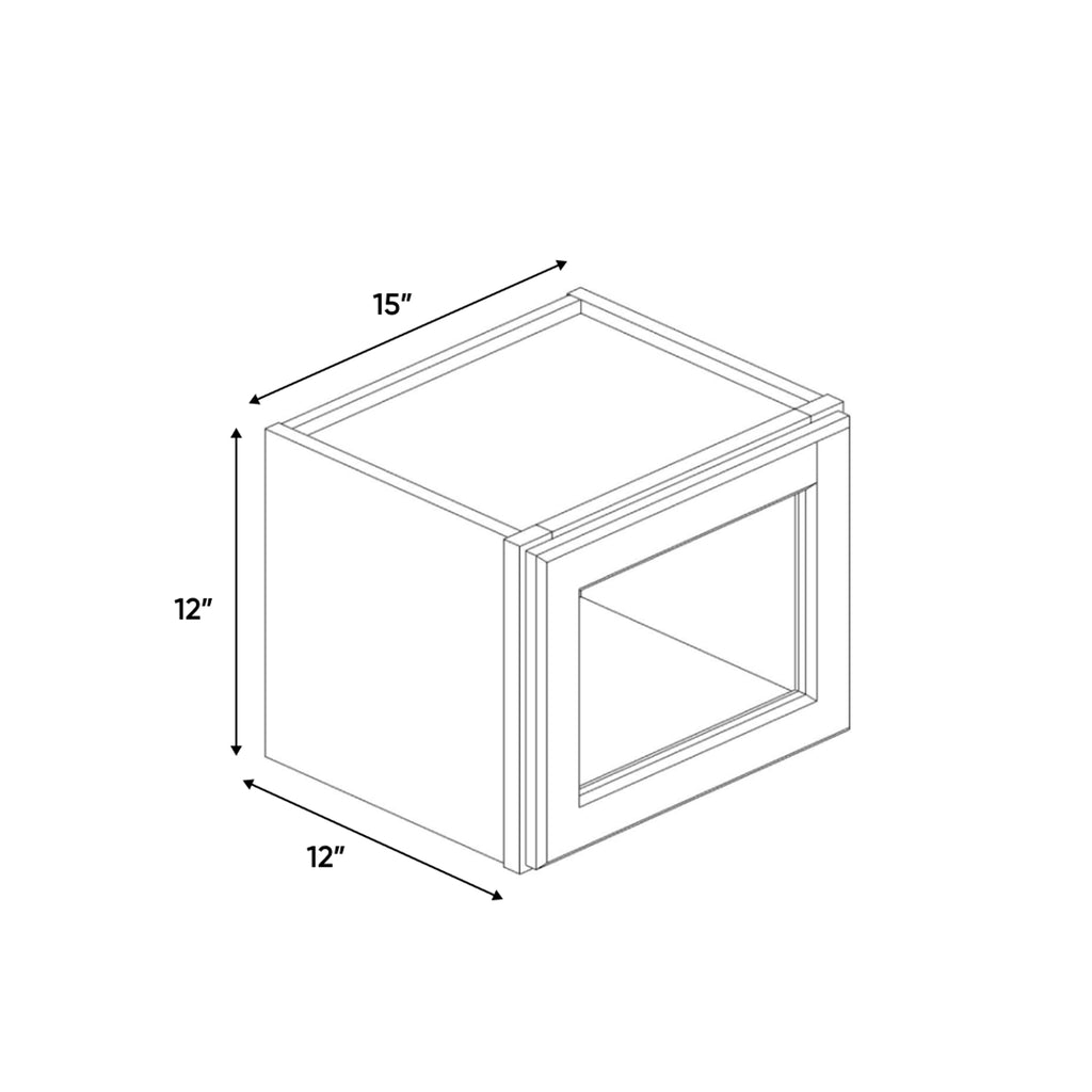 Avalon Ashen - 15 Inch Single Glass Door Wall Cabinet - 15