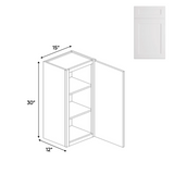 Liberty Shaker White - 15 Inch Height Single Door Wall Cabinet - 15" Width x 30" Height x 12" Depth