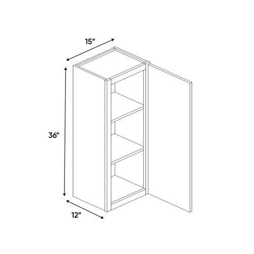 Windsor Ashen - 15 Inch Height Single Door Wall Cabinet - 15