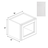 Liberty Shaker White - 18 Inch Single Glass Door Wall Cabinet - 18" Width x 12" Height x 12" Depth