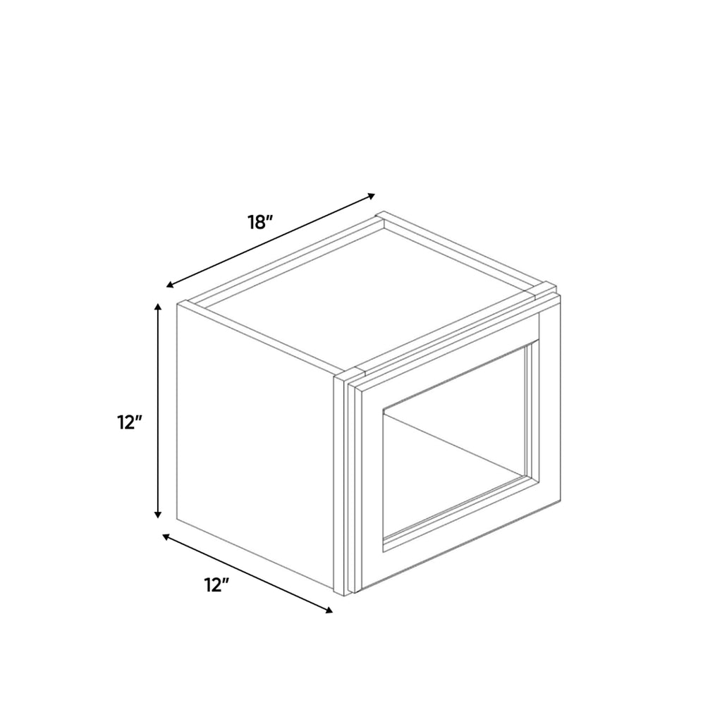 Belmont Grey - 18 Inch Single Glass Door Wall Cabinet - 18