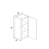 Liberty Shaker Rift - 18 Inch Height Single Door Wall Cabinet - 18" Width x 30" Height x 12" Depth