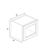 Atlas Blanco - 21 Inch Single Glass Door Wall Cabinet - 21" Width x 12" Height x 12" Depth