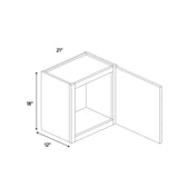 Avalon Ashen - 21 Inch Height Single Door Wall Cabinet - 21" Width x 18" Height x 12" Depth